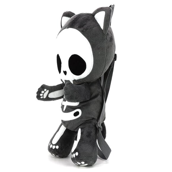 SPOOKYVILLE CRITTERS Skeleton Kitty Plush Backpack - Picture 2 of 5